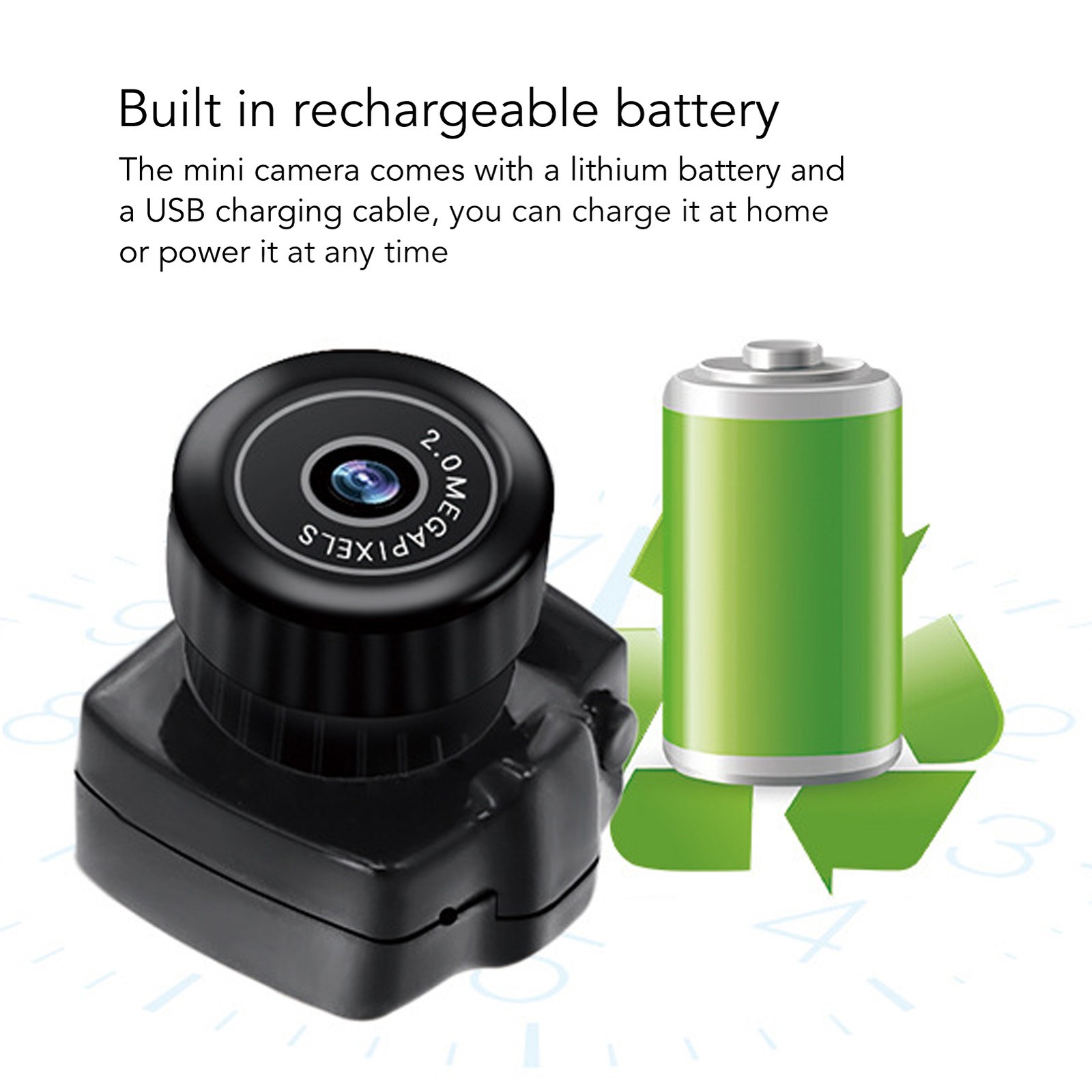 Small Action Camera Rechargeable Battery For HD Video Camera 200 000