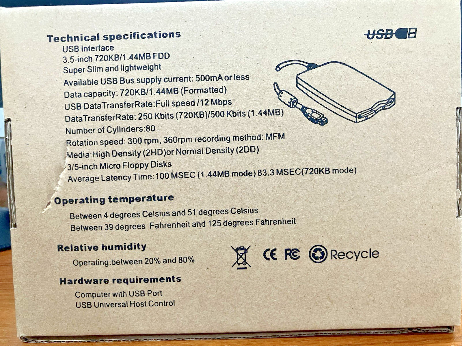 USB Portable Diskette Drive 3.5 Floppy Drive
