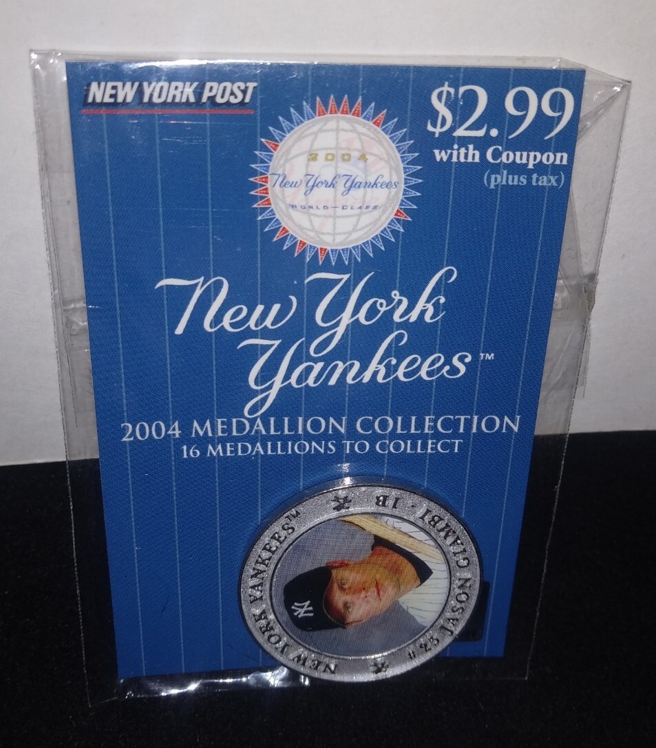 2004 New York Post New York Yankees Jason Giambi Medallion Coin Sealed New