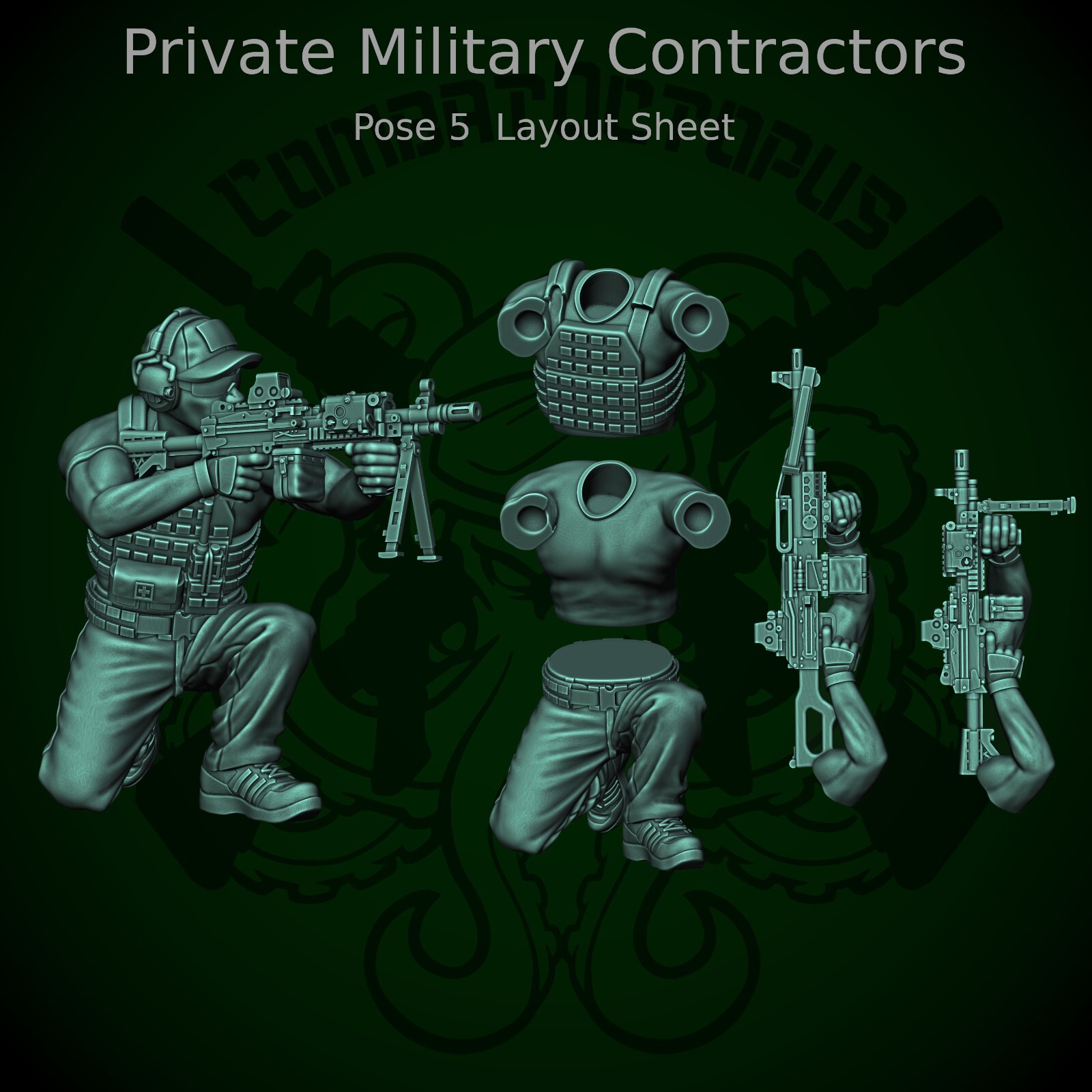 Combat Octopus Modern Miniatures Private Military Contractors PMC Modular Bits