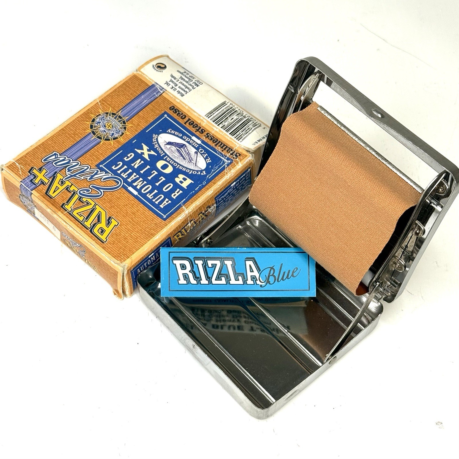 Vtg Rizla+ Extras Automatic Cigarette Rolling Machine Stainless Box - With Box