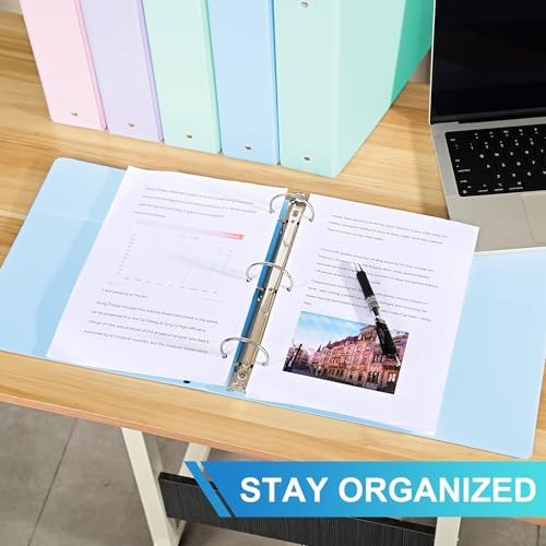 2'' 3-Ring-Binder with Pockets, 450 Sheets Capacity, 2 inch Binders fits 2-inch
