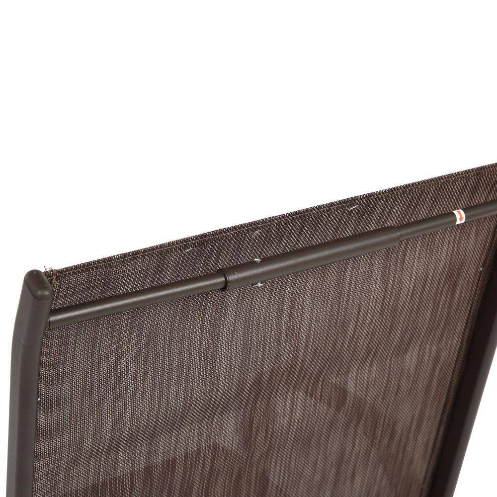 2-Piece Steel Patio Brown Chairs, Outdoor Camping Chairs with Breathable Textile