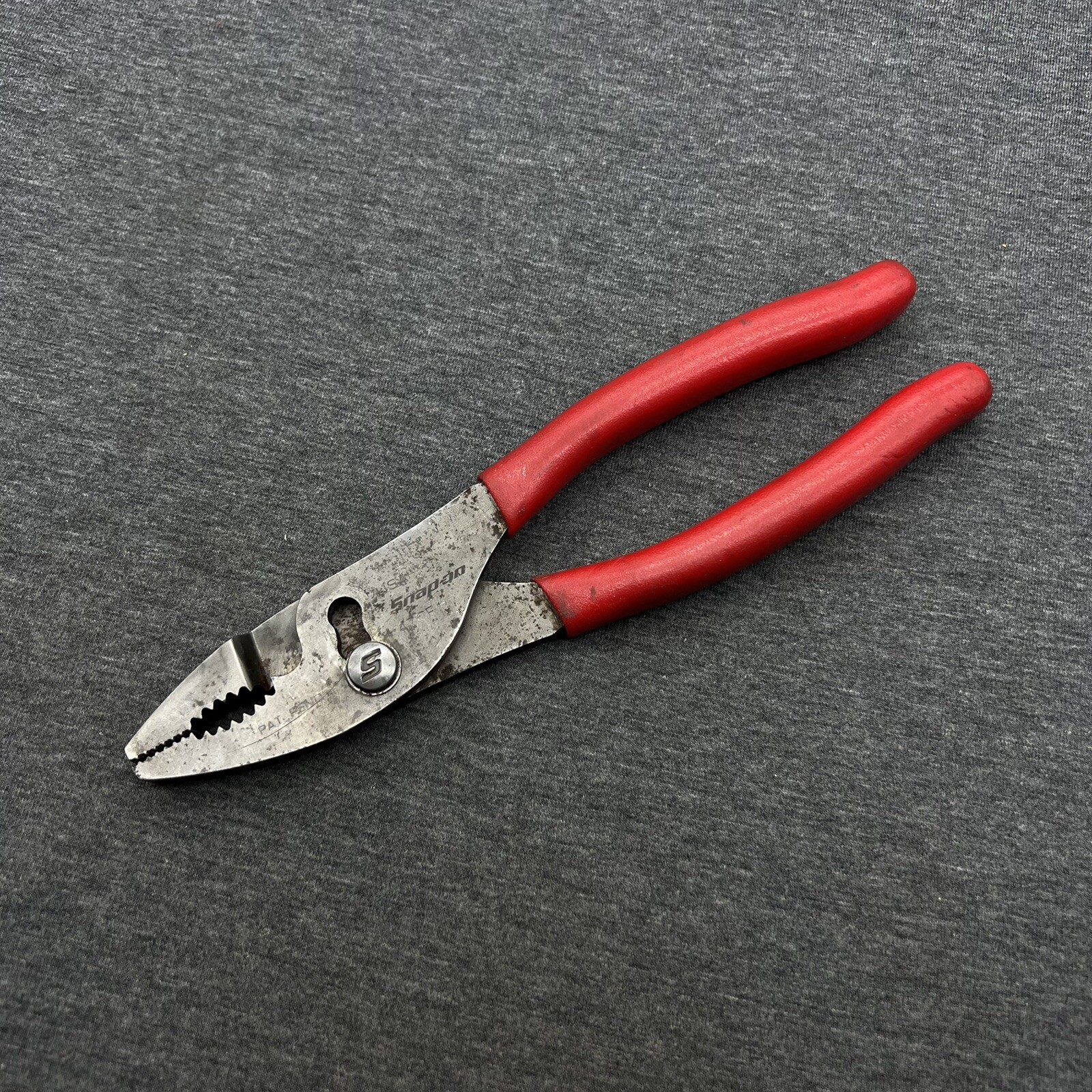 Snap-On 8.25" Slip Joint Red Talon Grip Pliers Model 47CF Made In USA