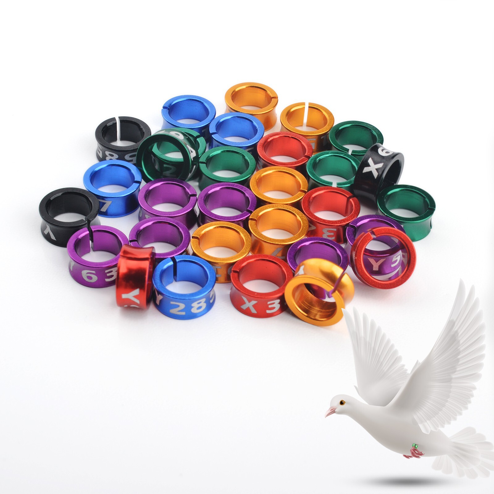50PCS Open Bird Leg Rings Split Bird Leg Rings Aluminum Split Bird Leg（Size:6MM）