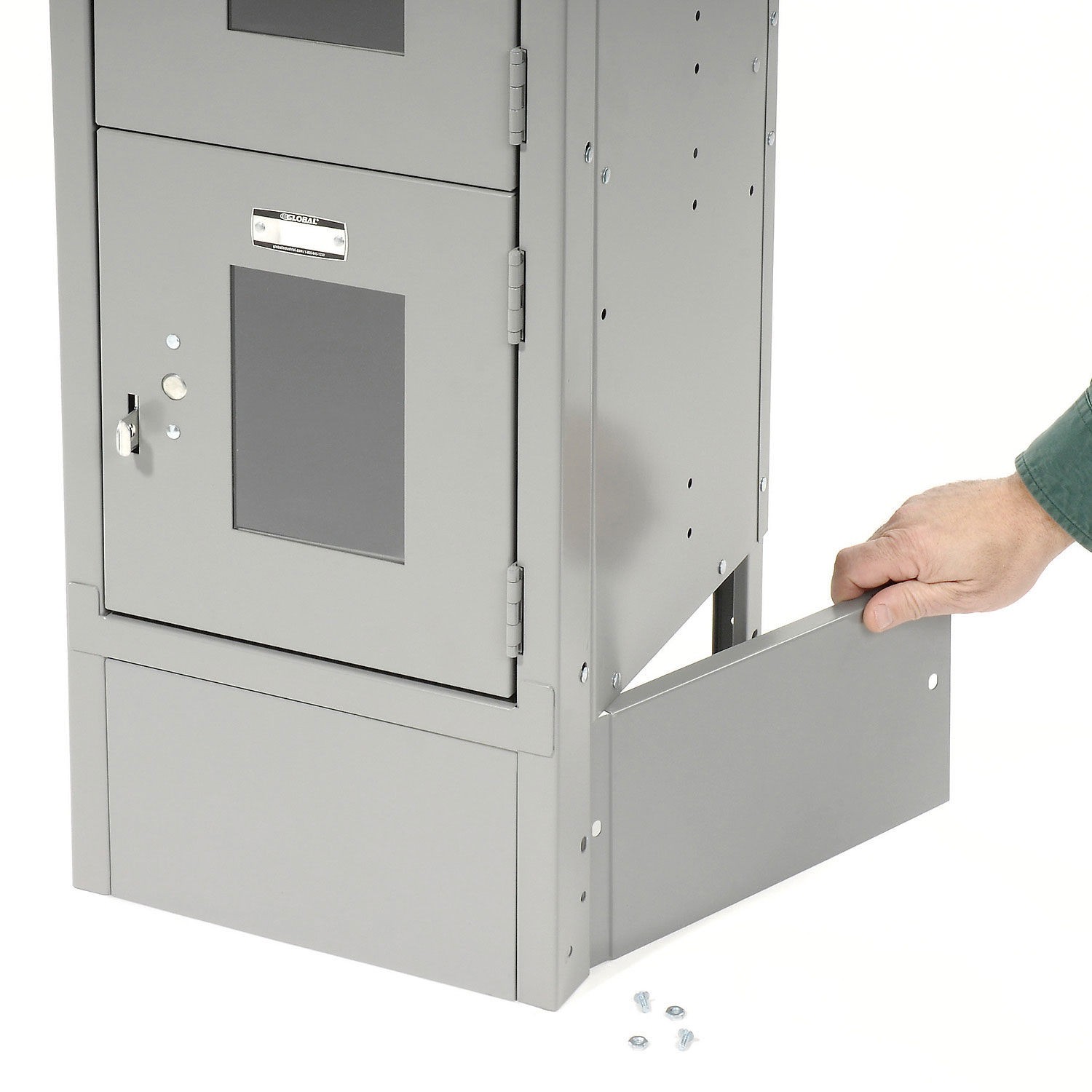 Left And Right End Base For 18"D X 6"H Locker Gray Pair