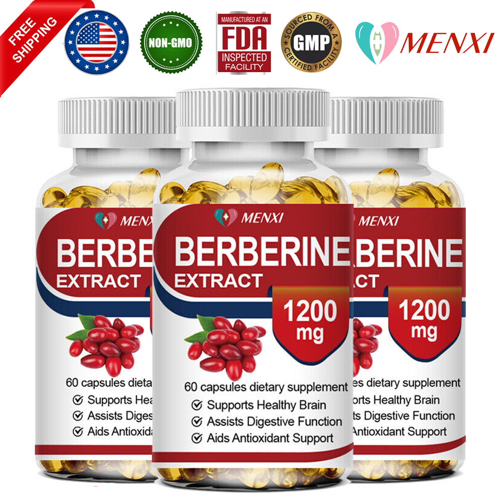 3 Packs Berberine 1200mg For Blood Sugar Immune High Absorption 3 Months Supply