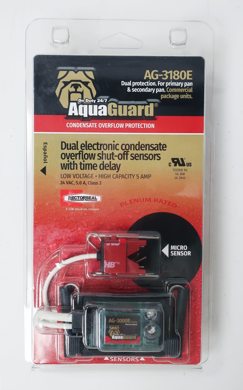 AquaGuard AG-3180E Dual Electronic Condensate Overflow Shut-off Sensor