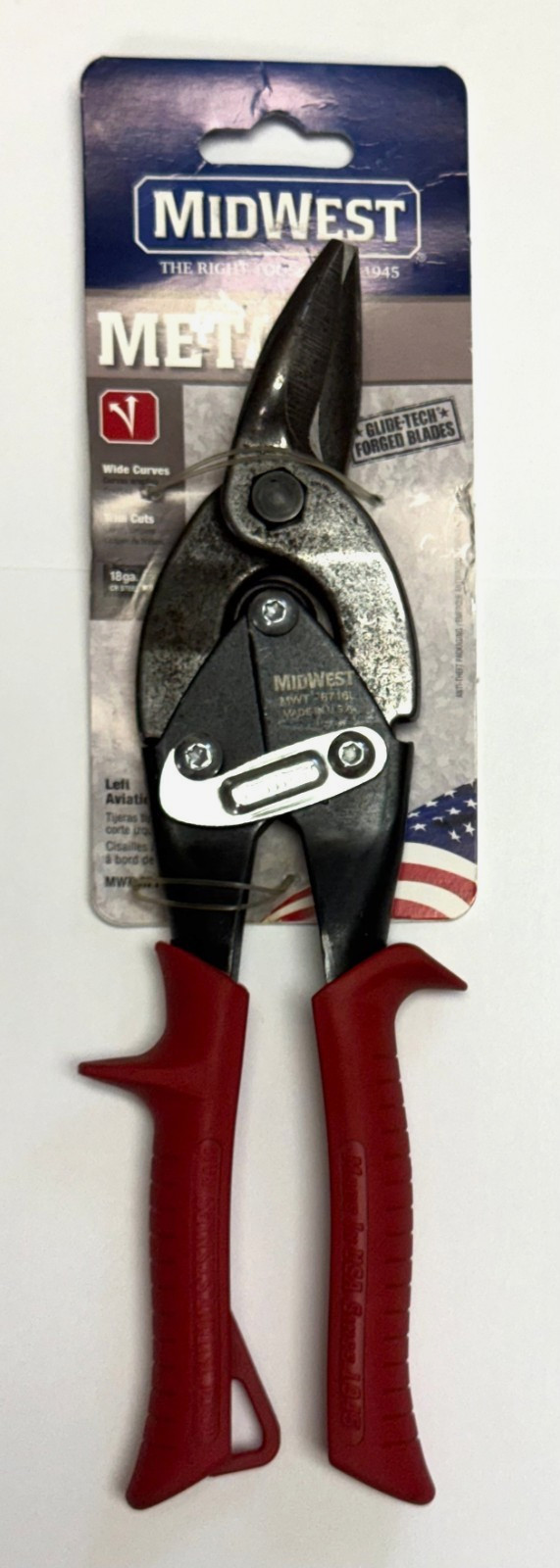 NEW MIDWEST MWT-6716L Metal Wide Curves Left Aviation Snip USA Made ~ Free Sh.