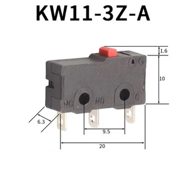 10 PCS  KW11-3Z-A  Micro Switch 2/3Pin NO/NC Mini Limit Switch 5A 250VAC