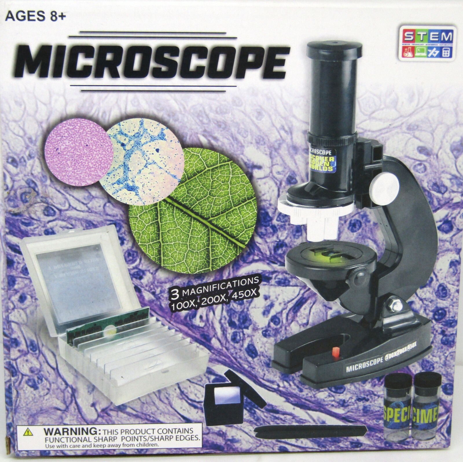 STEM MICROSCOPE 3 MAGNIFICATIONS AGES 8+
