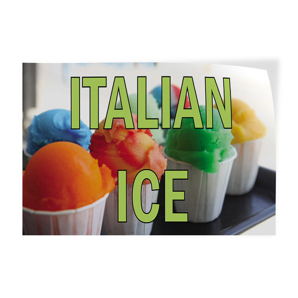 Decal Stickers Italian Ice Outdoor Advertising Printing E Vinyl Store Sign Label