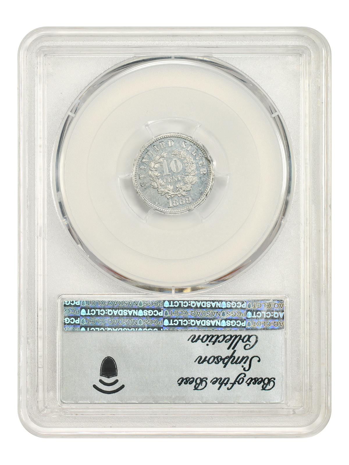 Pattern: 1869 10C PCGS PR64+ (J-713) ex: Simpson - Patterns
