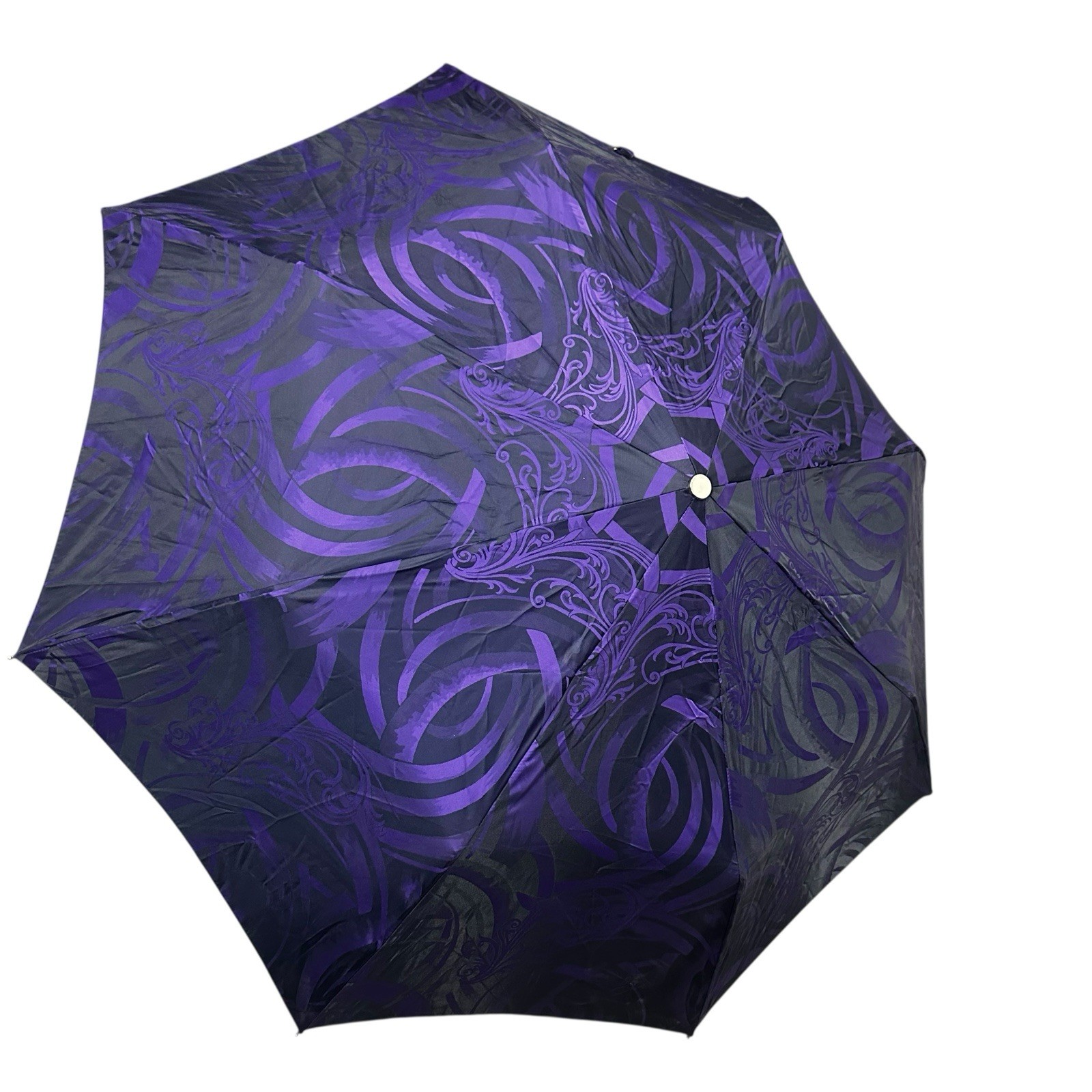 GIANNI VERSACE Authentic Designer Purple All Over Print Umbrella Italy Made