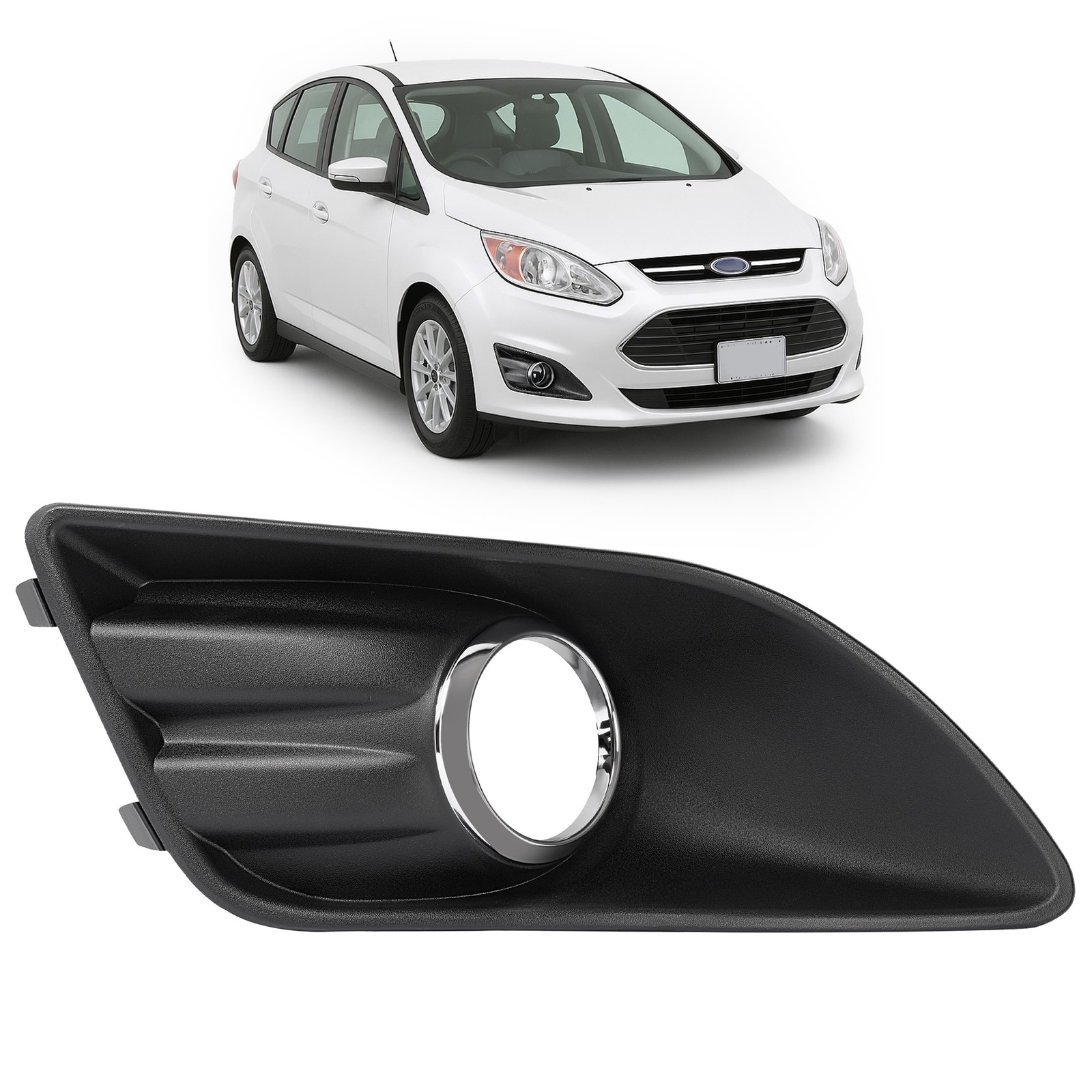 Fog Light Trim For Ford C-Max 2013-2018 Front Right Side Textured Black Bezel