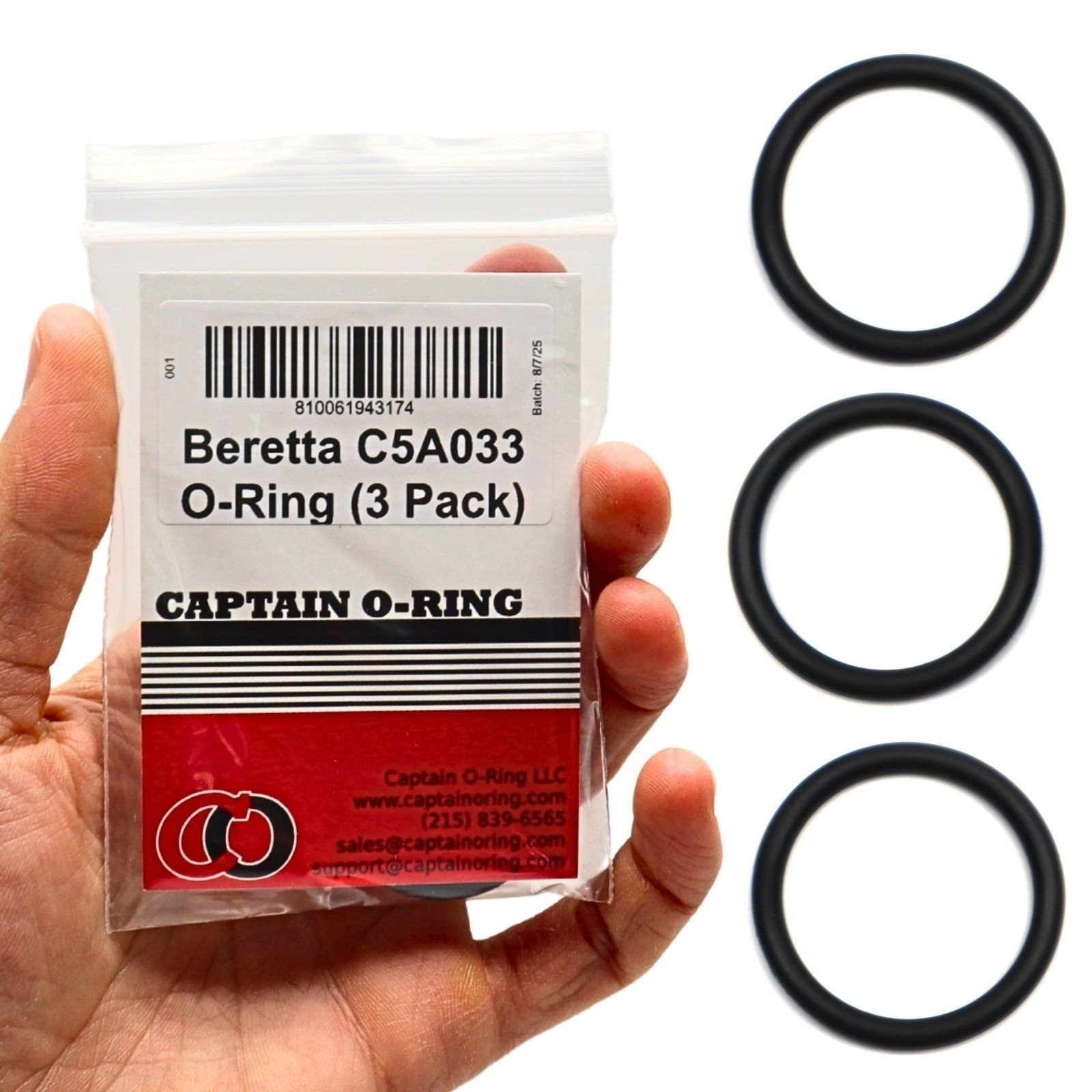 C5A033 O-Rings for Beretta 12ga A300 A350 A391 Xtrema TX4 1301 Forend (3 Pack)