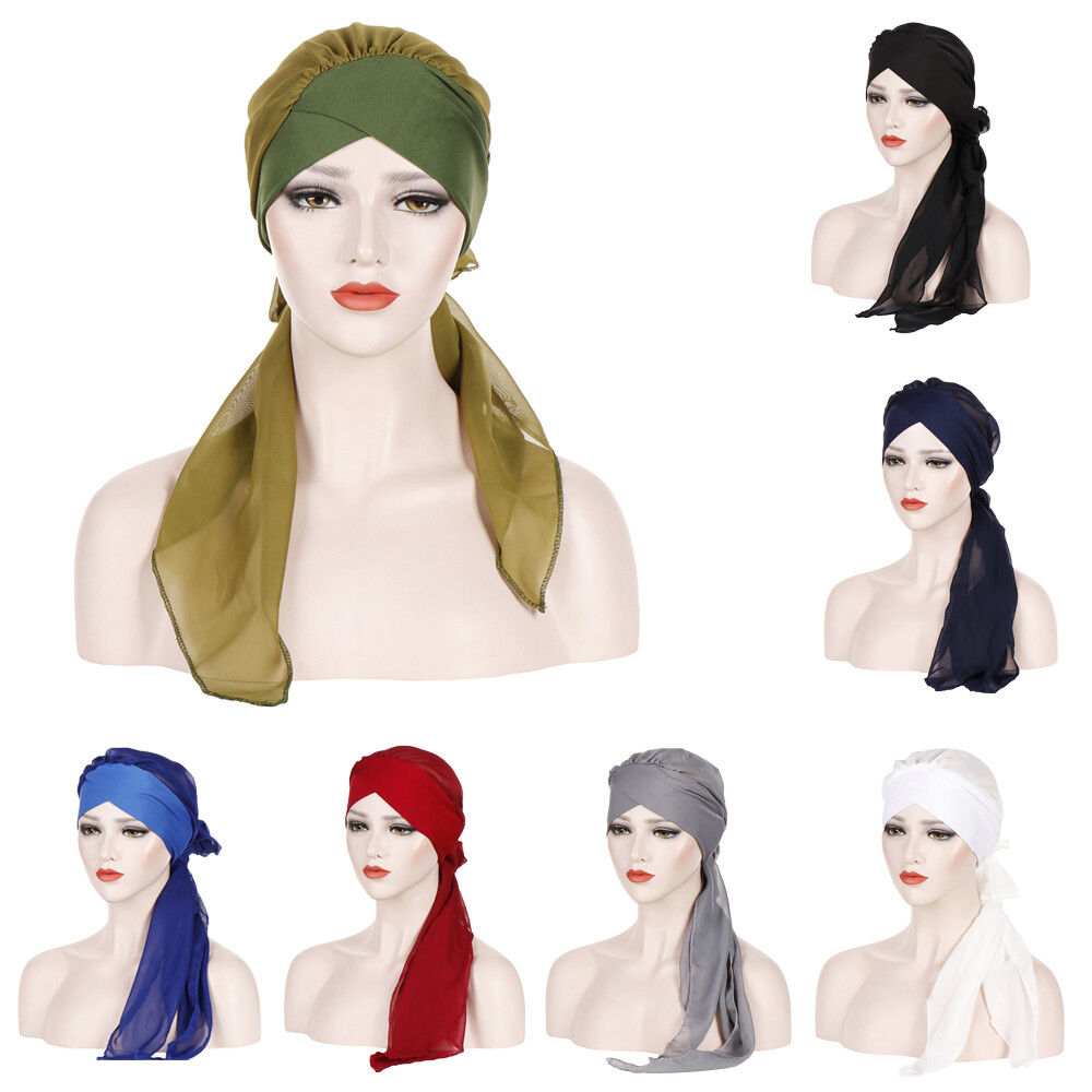 Womens Muslim Hijab Cancer Chemo Hat Turban Cap Cover Hair Loss Head Scarf Wrap