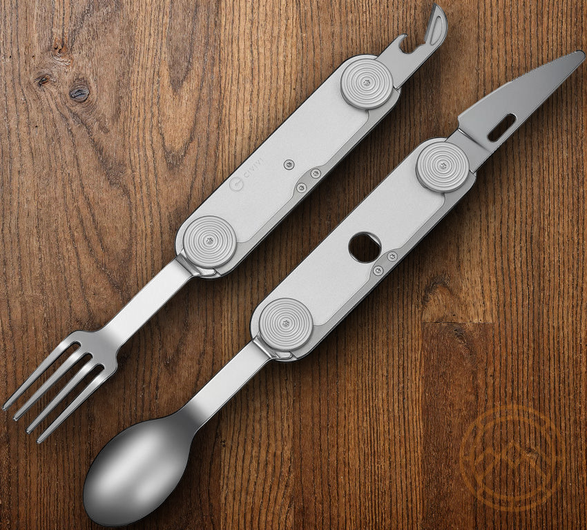 Civivi Partake Multi Tool Stainless Knife Fork Spoon Can Opener Aluminum Handles