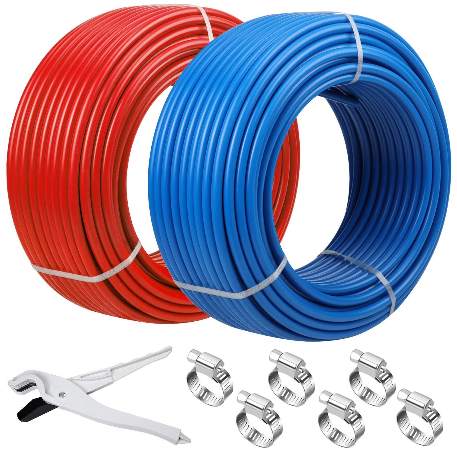 PEX Pipe 1/2 Inch 300ft 2 Rolls Tubing EVOH 1/2"x300FT 2Roll, Red＋Blue