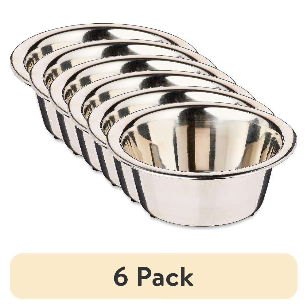 Stainless Steel Small Dog Bowl for Pets 12 oz Capacity 6 Pack Set