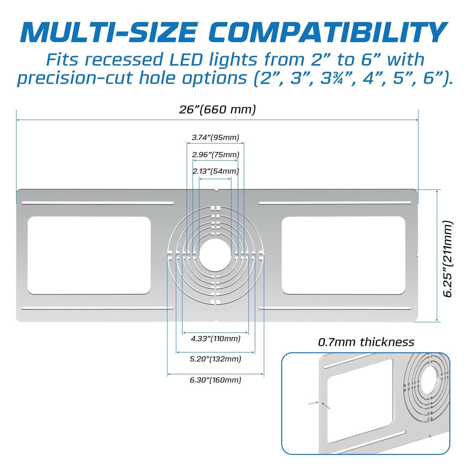 OHLECTRIC 24-Pack New Construction Recessed Light Mounting Multi-Size, Silver