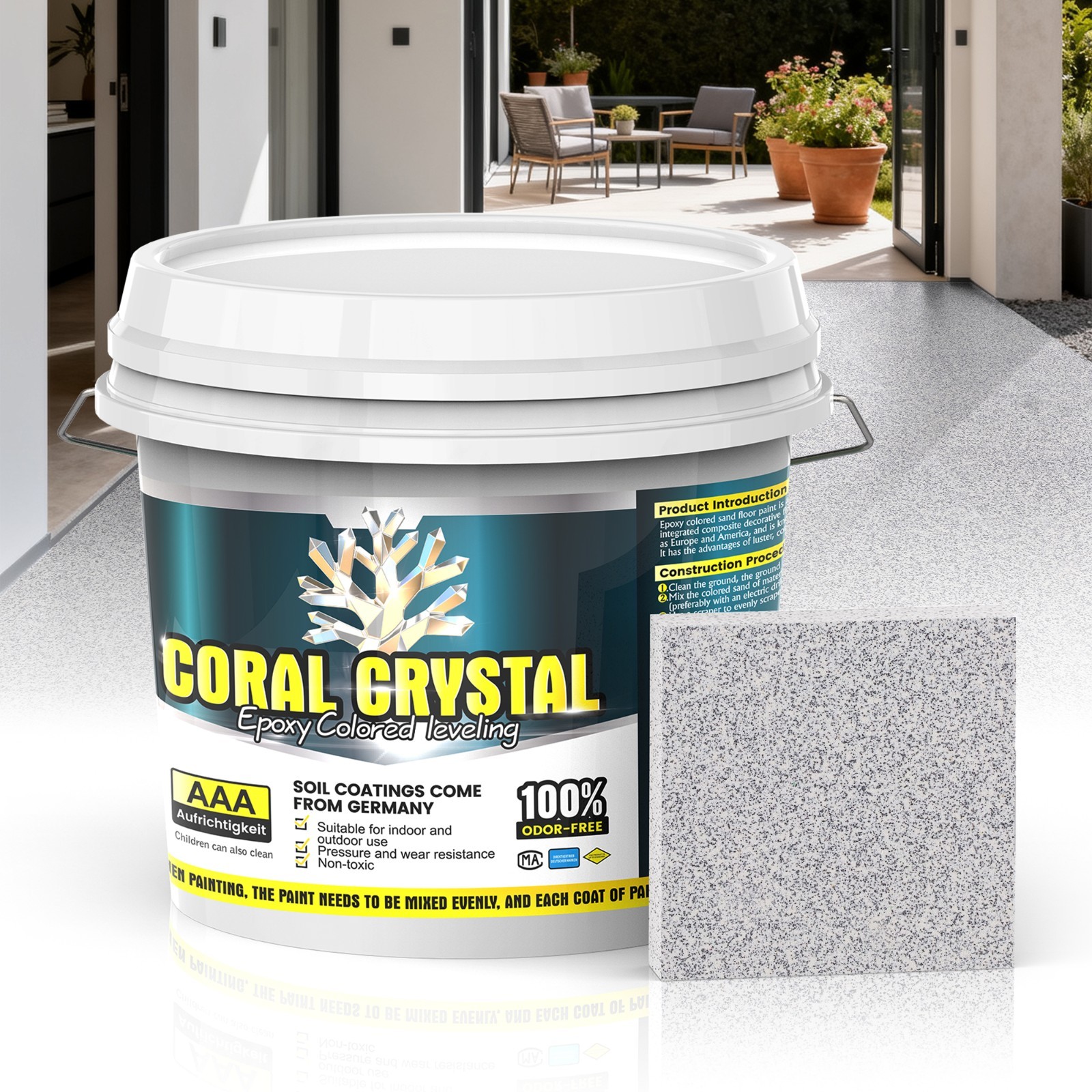 Epoxy Colored Sand Floor Paint for Concrete,Self-leveling Epoxy Floor Paint