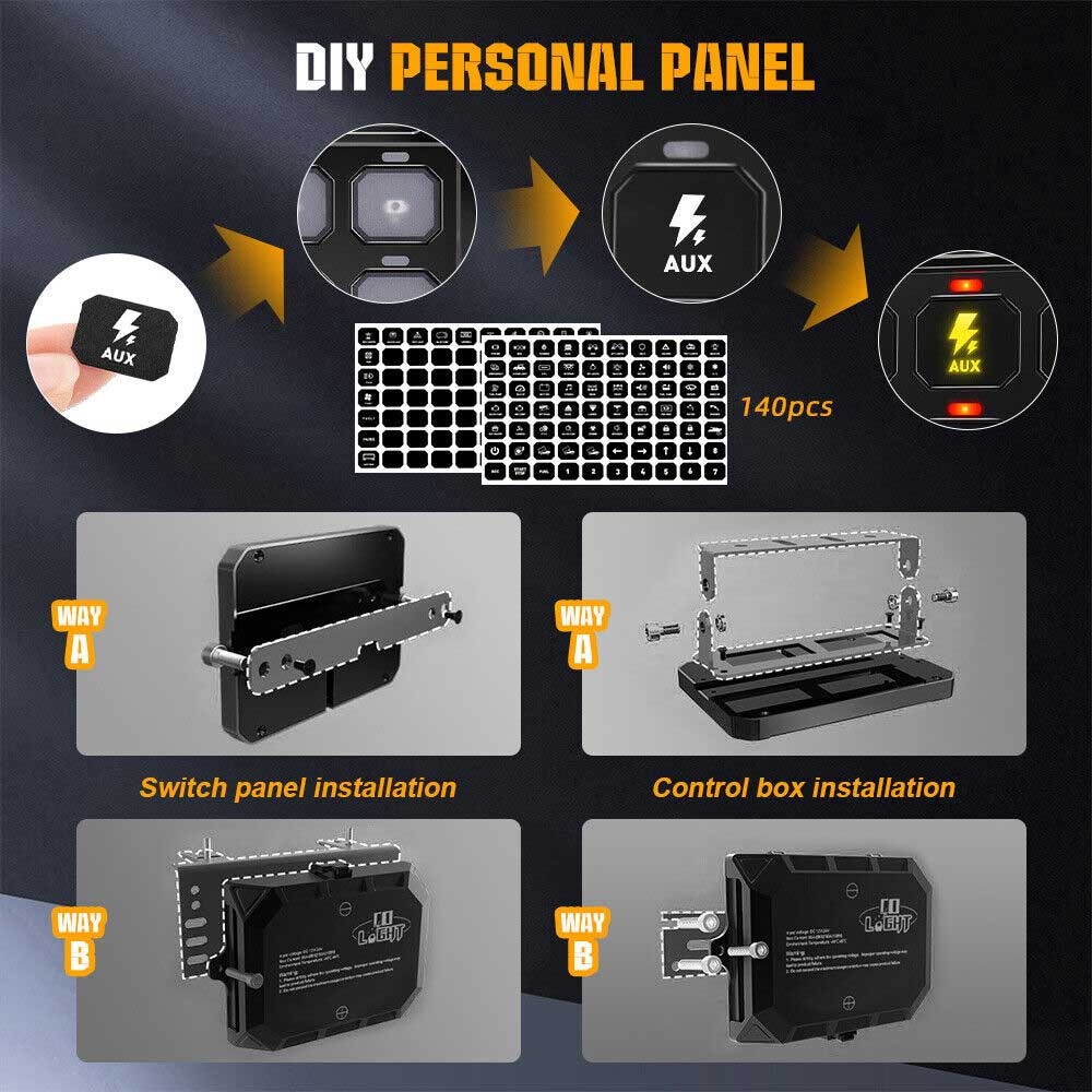 12 Gang RGB Switch Panel bluetooth App Remote Controller Multifunction 12V 24V