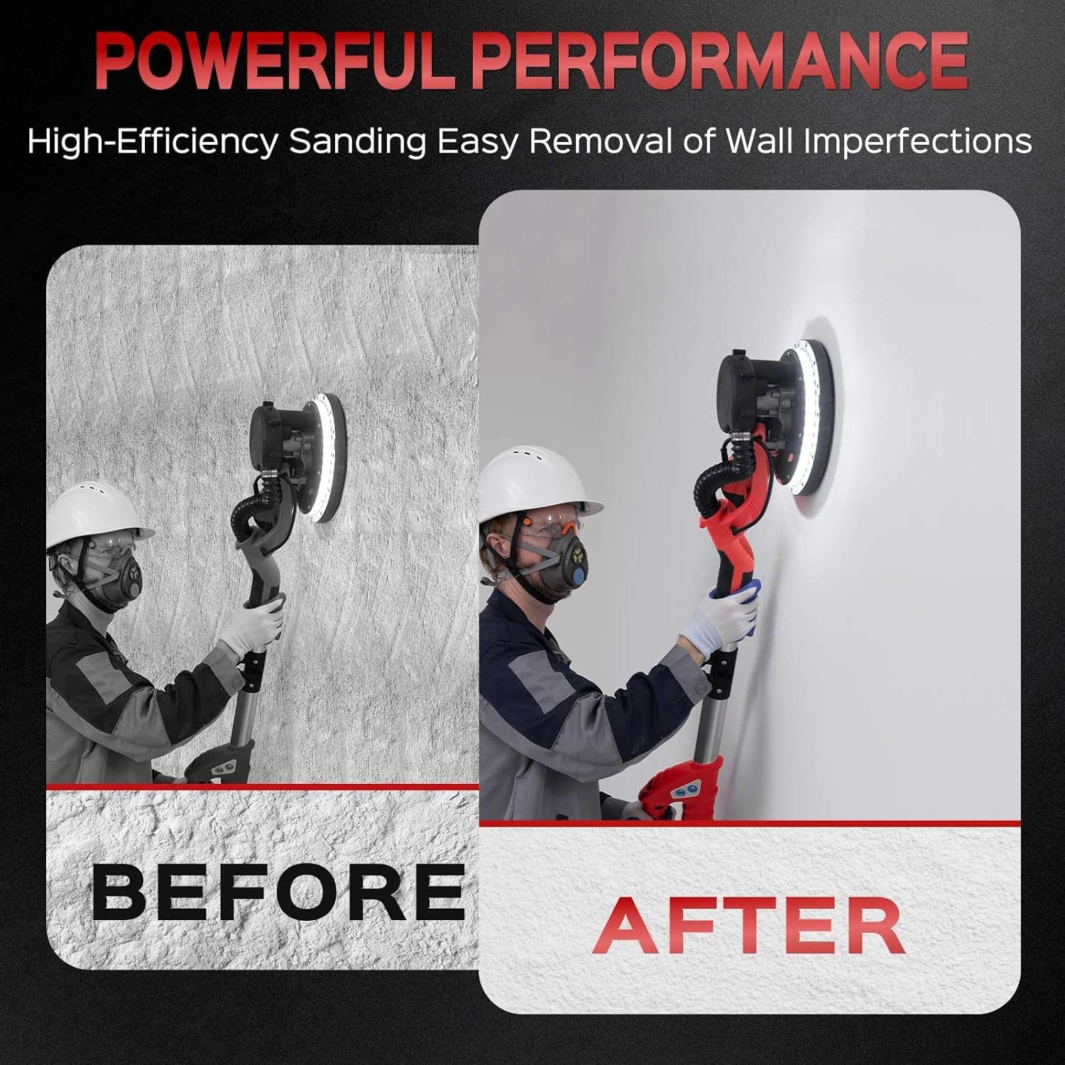 Drywall Sander, 2025 Upgraded 8-Amp Popcorn Ceiling Removal Tool with 7 Variable