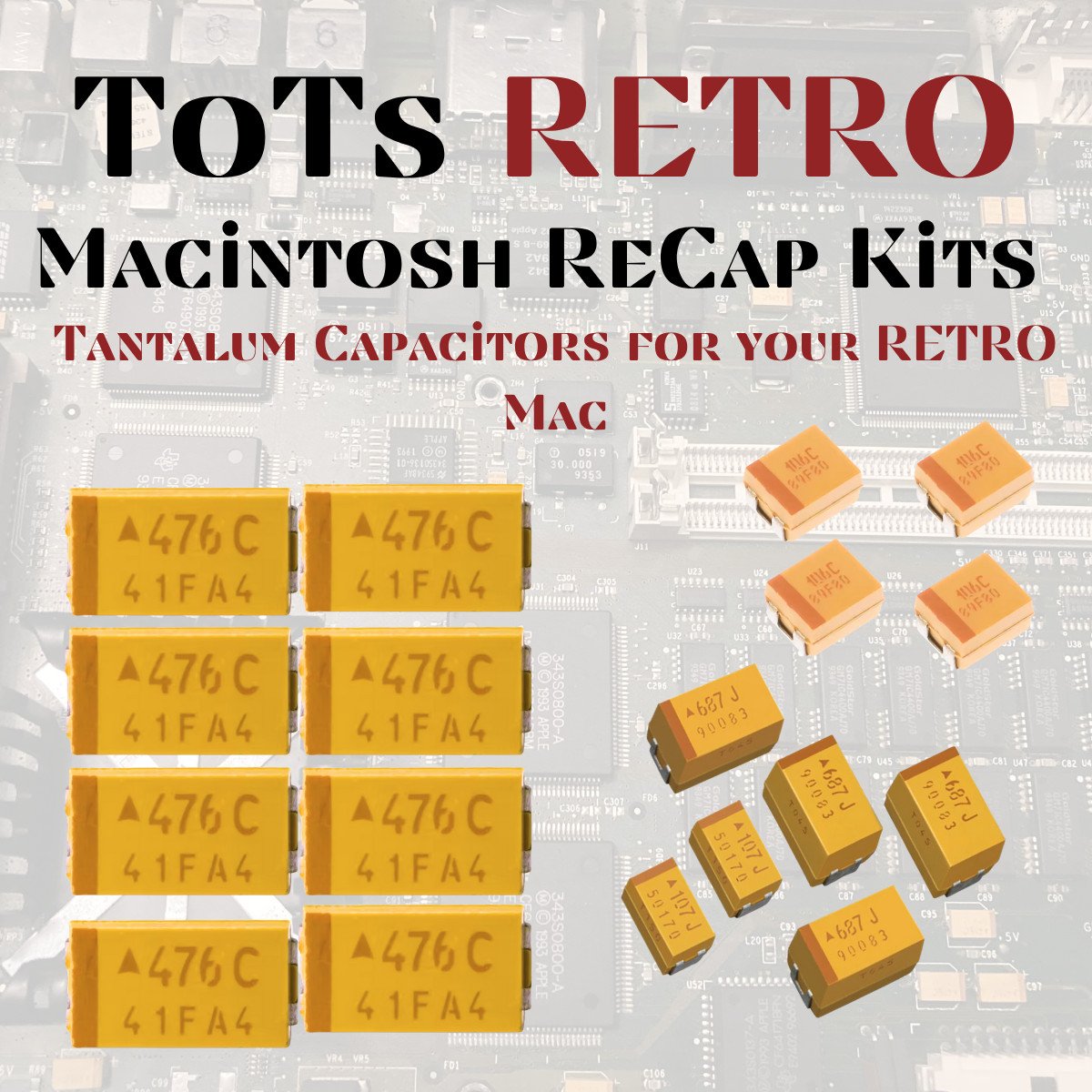 Apple Macintosh Logic Board Capacitor Kits, Mac Classic, Mac Color Classic
