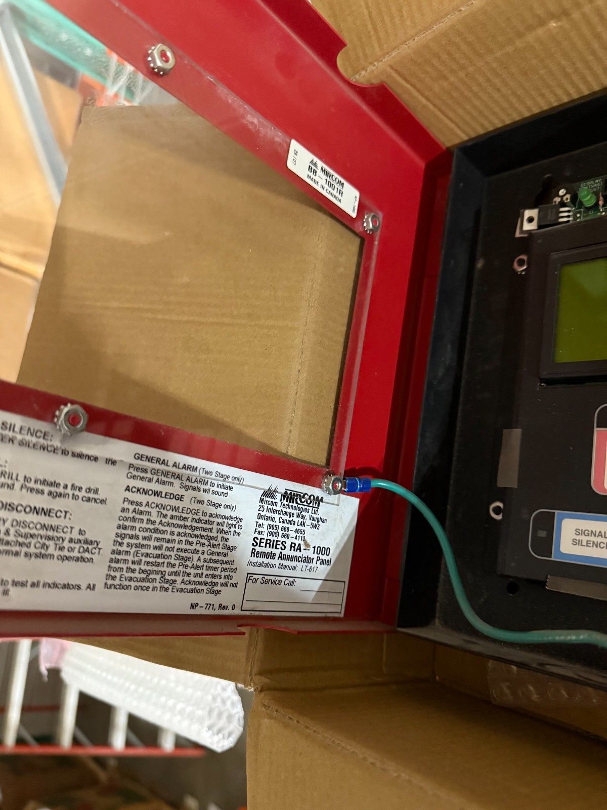 Mircom BB-1001R Annunciator - Used