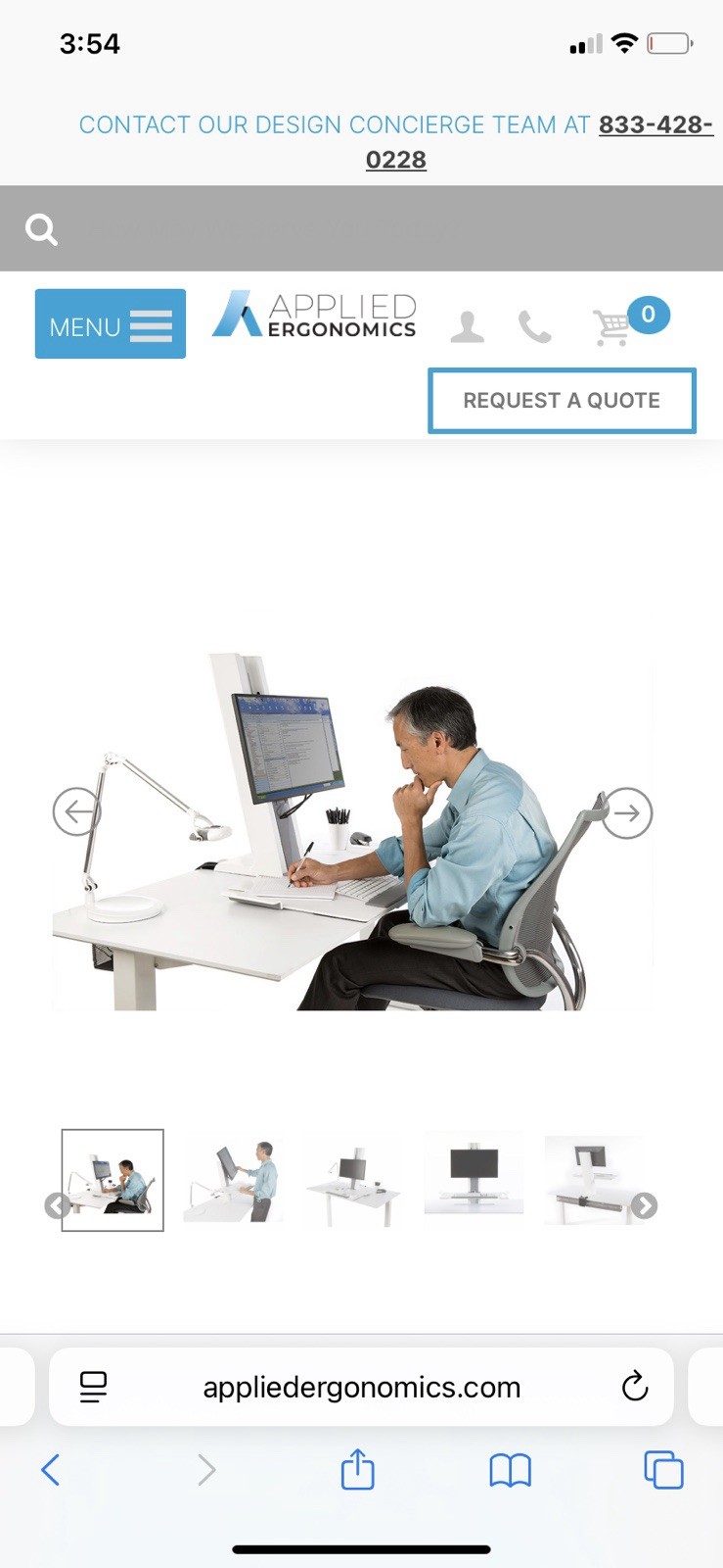 Humanscale QuickStand Dual Monitor Height Adjustable Workstation Sit / Stand
