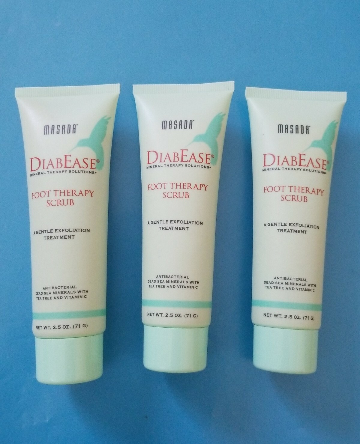 3 × MASADA • DIABEASE • Foot THERAPY SCRUB   2.5 OZ  ( 71 G )