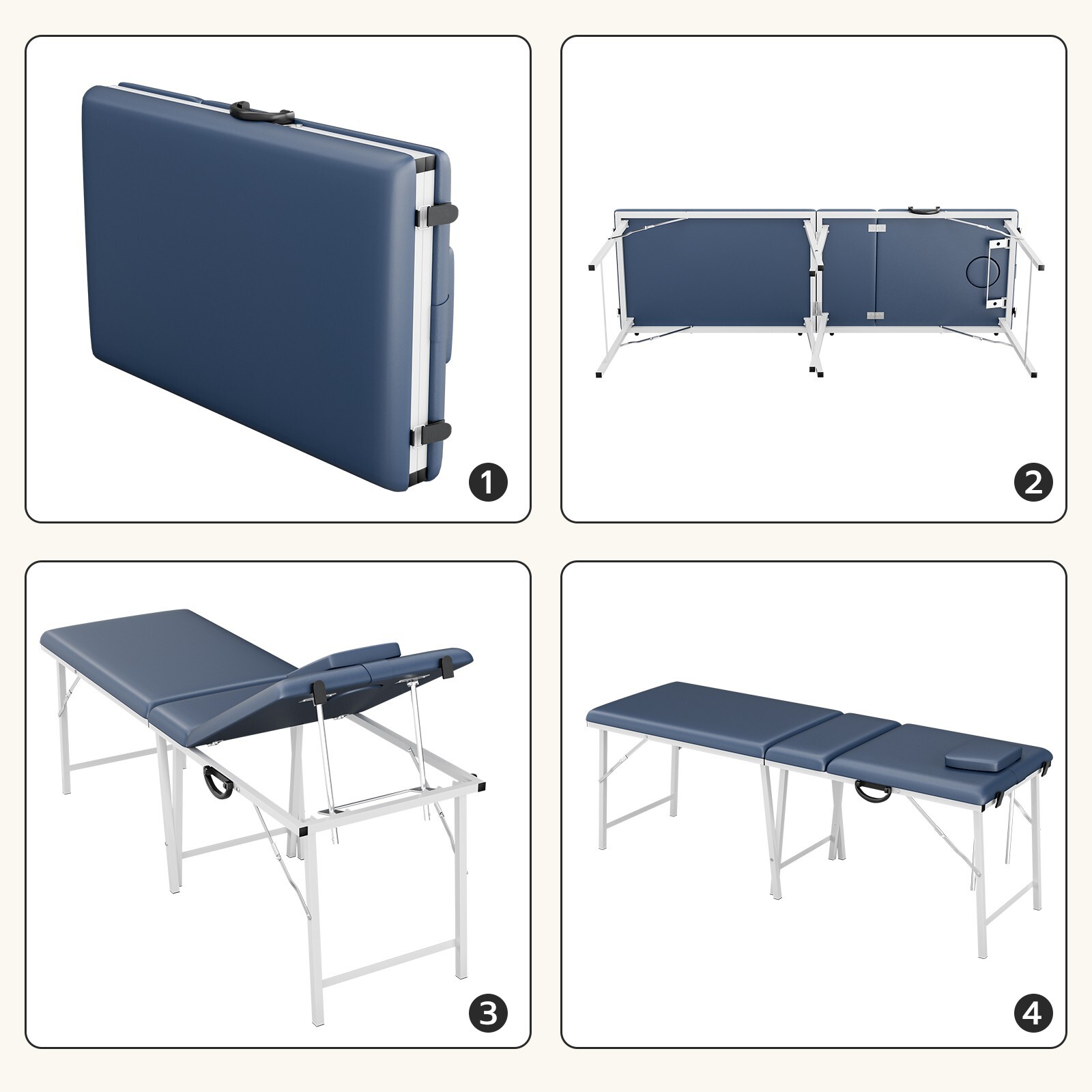 US 74" Adjustable Massage Table 2Fold Portable Facial Spa Salon Bed Tattoo Chair