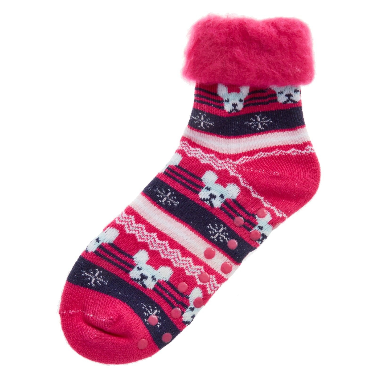 Womens Patterned 3 Pack Bed Sock With Gripper Soles