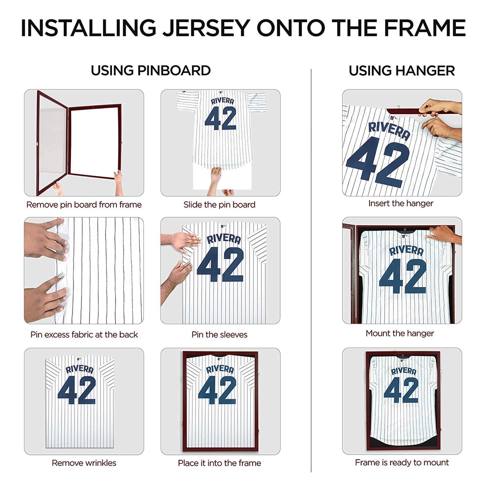 PRO UV Jersey Display Frame Shadow Box Lockable Wall Mount Option for Football