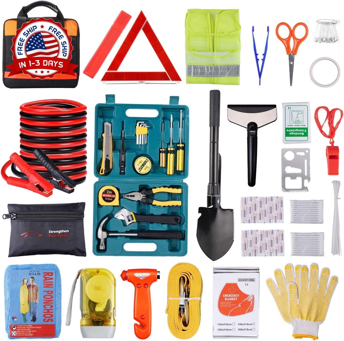 Kit De Emergencia Para Asistencia En Carretera De Seguridad Para Automóviles NEW