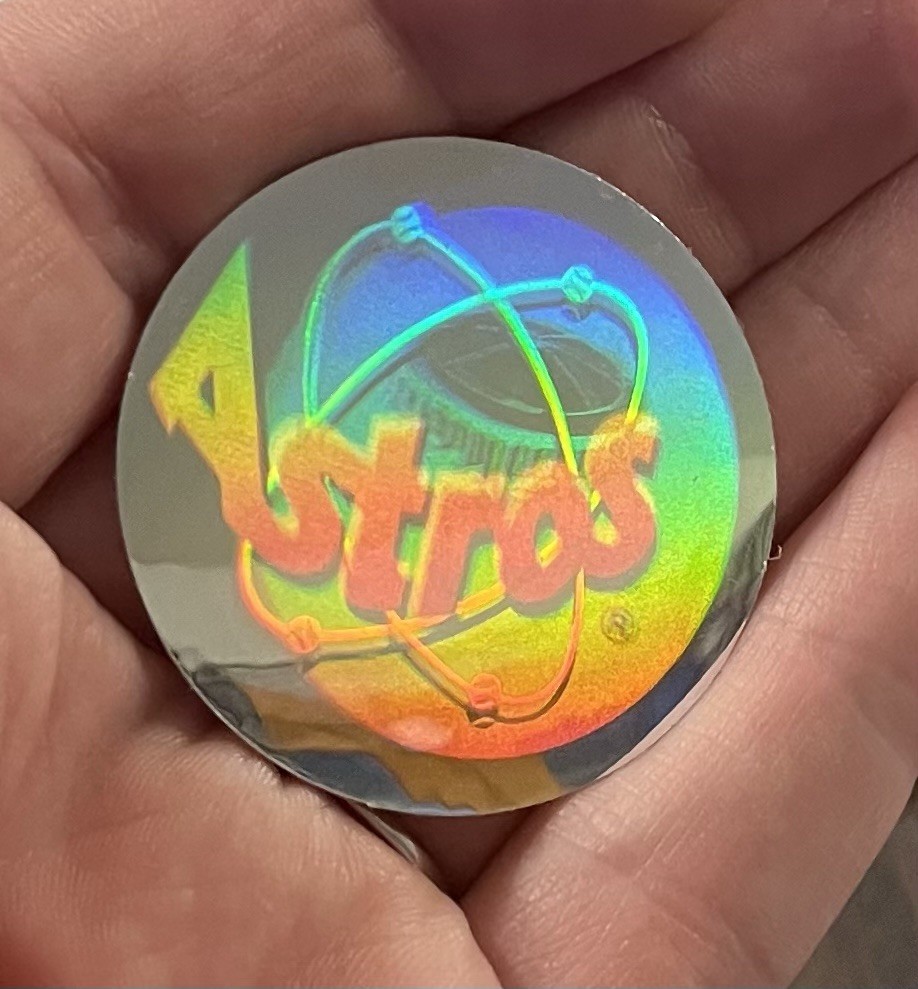 Houston Astros Vintage Holographic Baseball Sticker