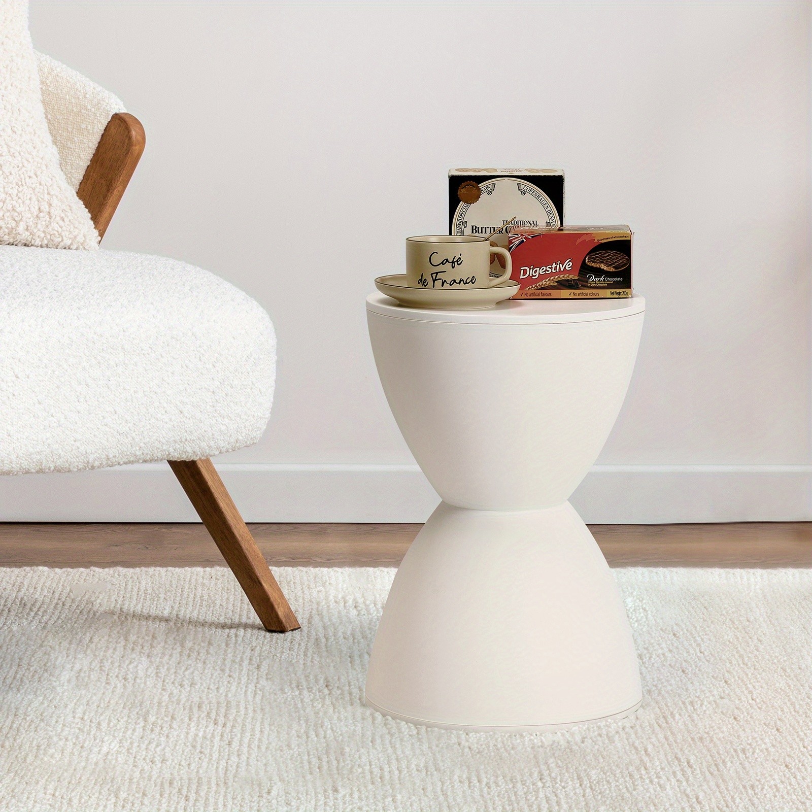 Modern Hourglass Shaped Stool Round Stool Garden Stool Side Table Plant Table