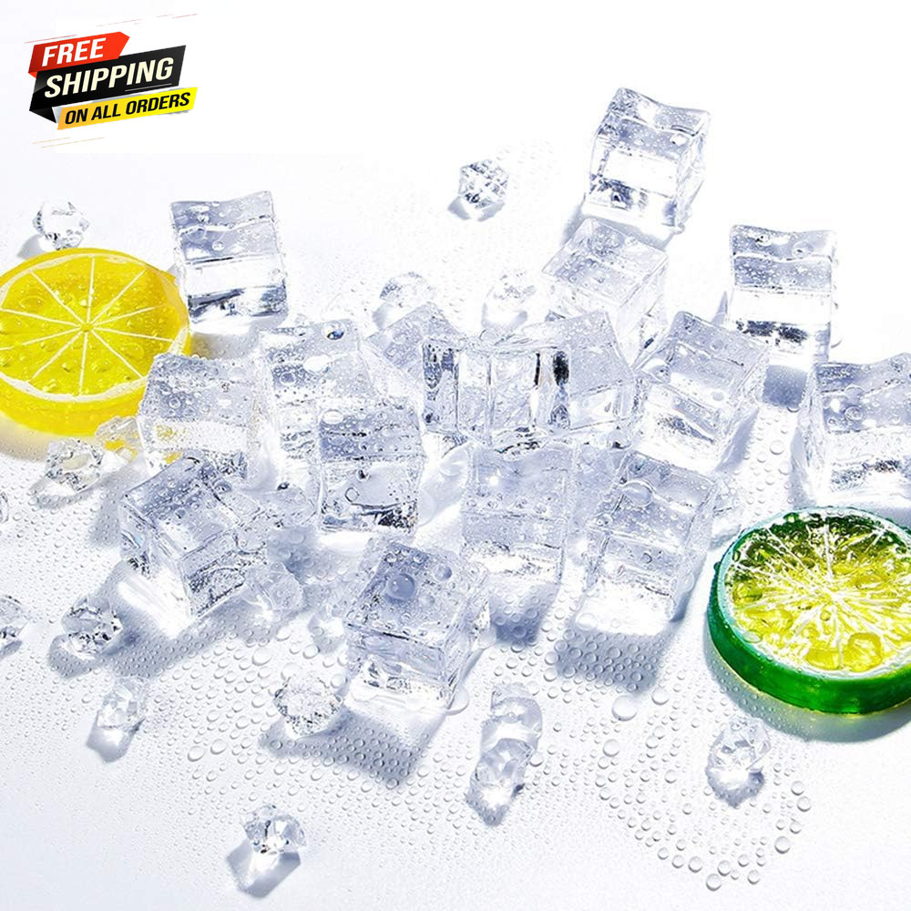 50 Pcs 20Mm Clear Fake Ice Acrylic Decorative Ice Cubes Display for Home 👍👌