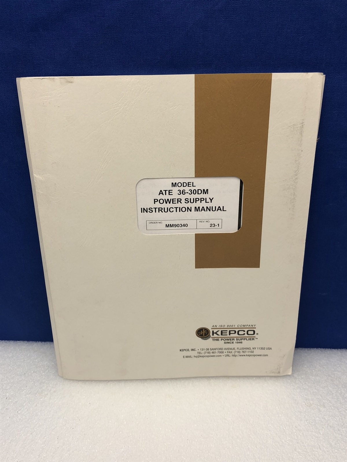 KEPCO MODEL ATE 36-30DM POWER SUPPLY INSTRUCTION MANUAL