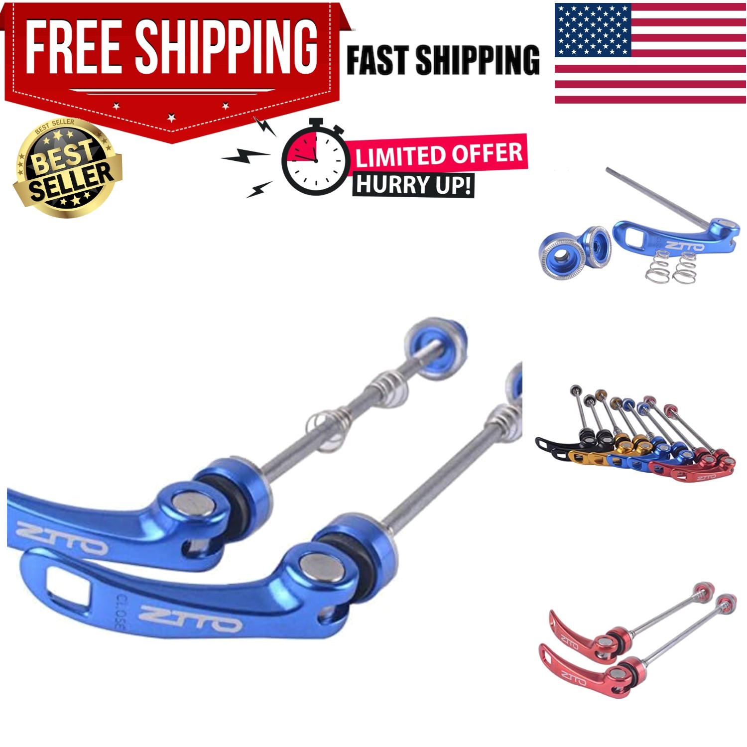 1 Pair Bicycle Skewers Quick Release Axle Skewers Front Rear Bike Axle Wheel ...