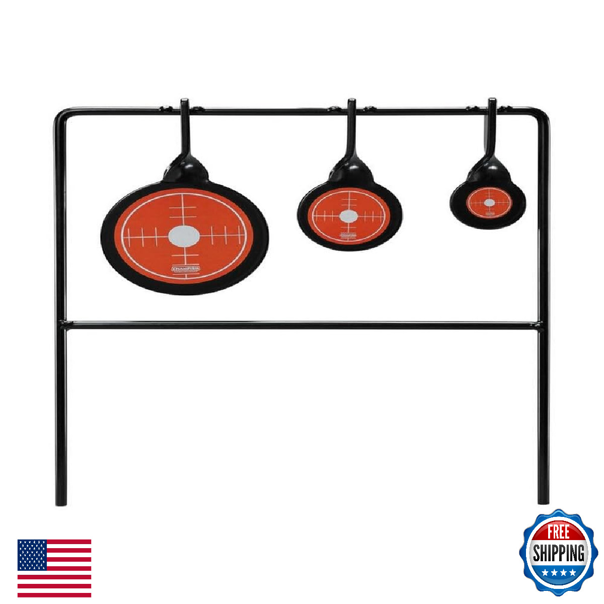 Champion Rimfire Triple Gong Spinner Target - Durable Steel, .22LR Fun