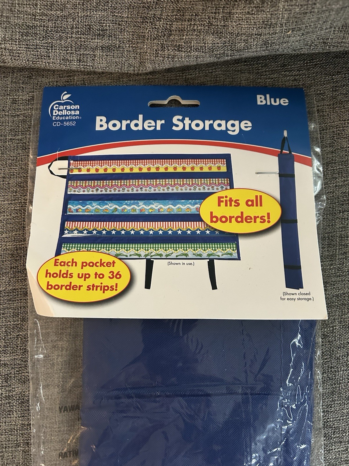Carson Dellosa Publishing Border Storage Pocket Chart Blue 41" x 25" New