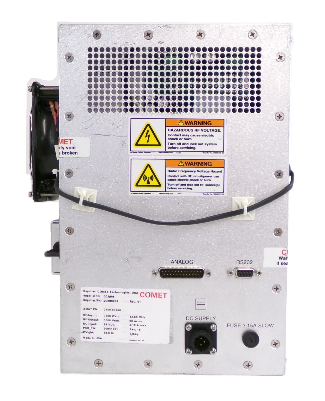 Comet Technologies 20090459 RF Match AMAT Applied Materials 0190-54988 Working