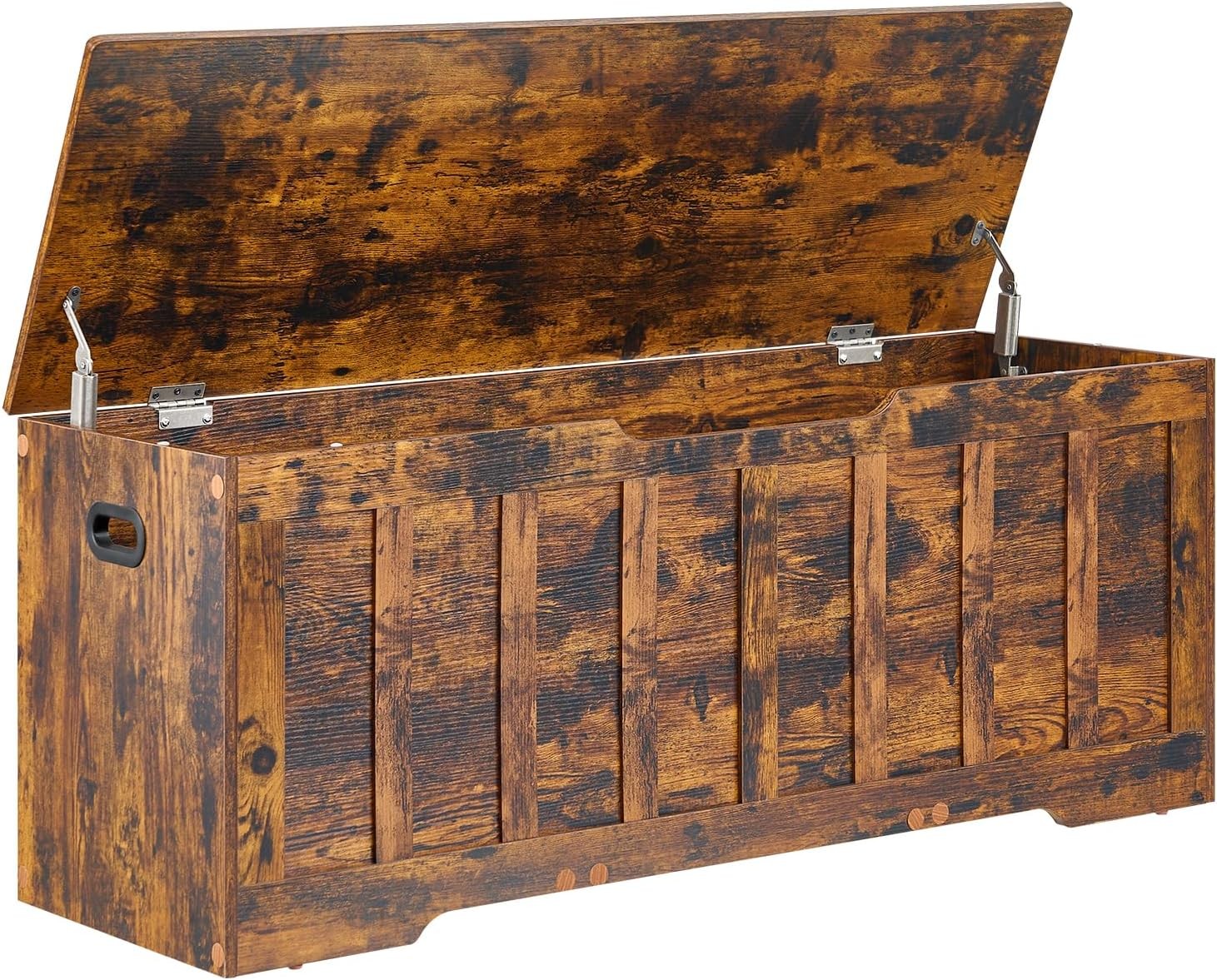 47.2"Storage chest extra large,storage trunk W/ 2 safety Hinges,Wooden storage