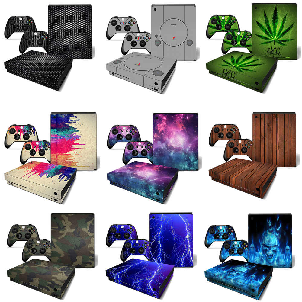 Skins for Xbox One X XBX Console Decal Sticker + 2 Controller Decal Wrap Set