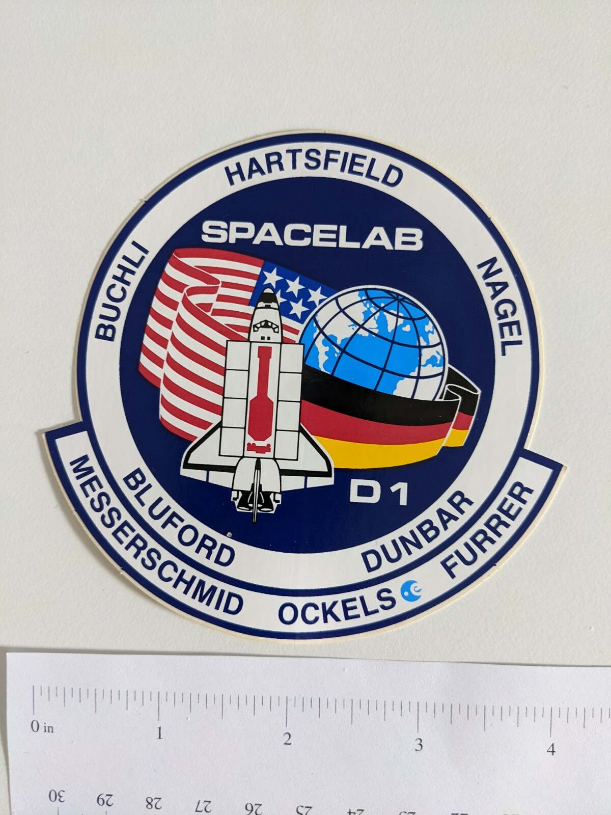 SPACE FLIGHT NASA STICKER DECAL STS-61-A SPACELAB D-1 CHALLENGER SPACE SHUTTLE