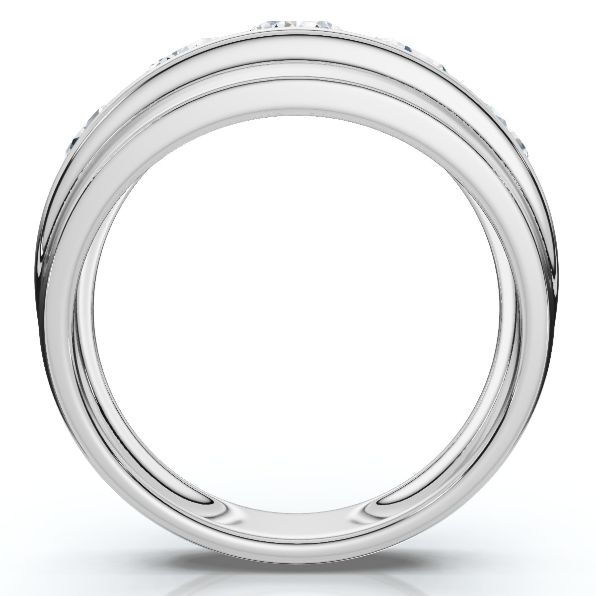Men's 2Ct Diamond Ring Channel Set Gold Lab Grown