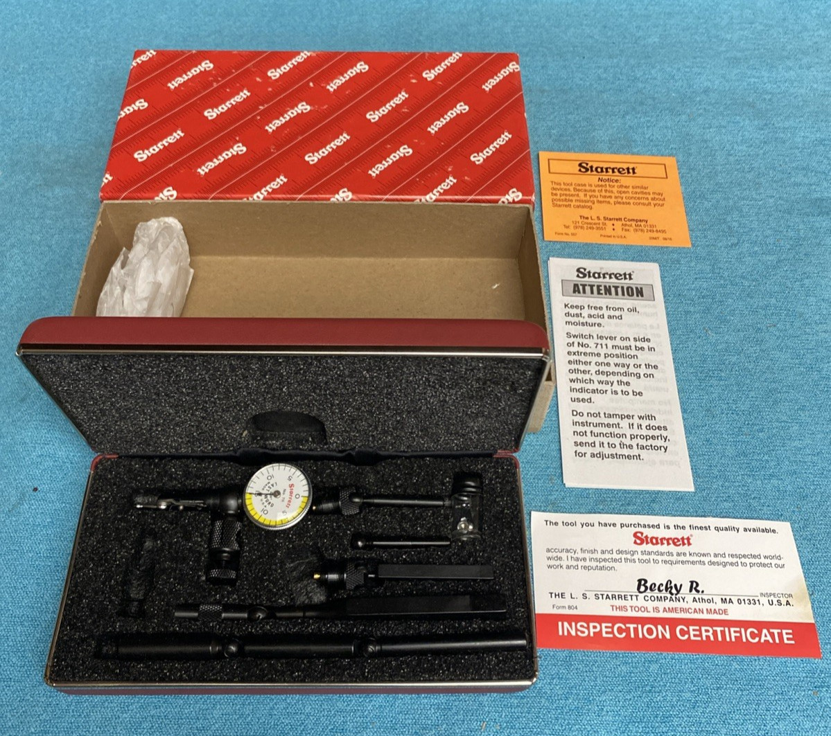 Starrett 711GCSZ Shaded Dial Test Indicator Made In USA