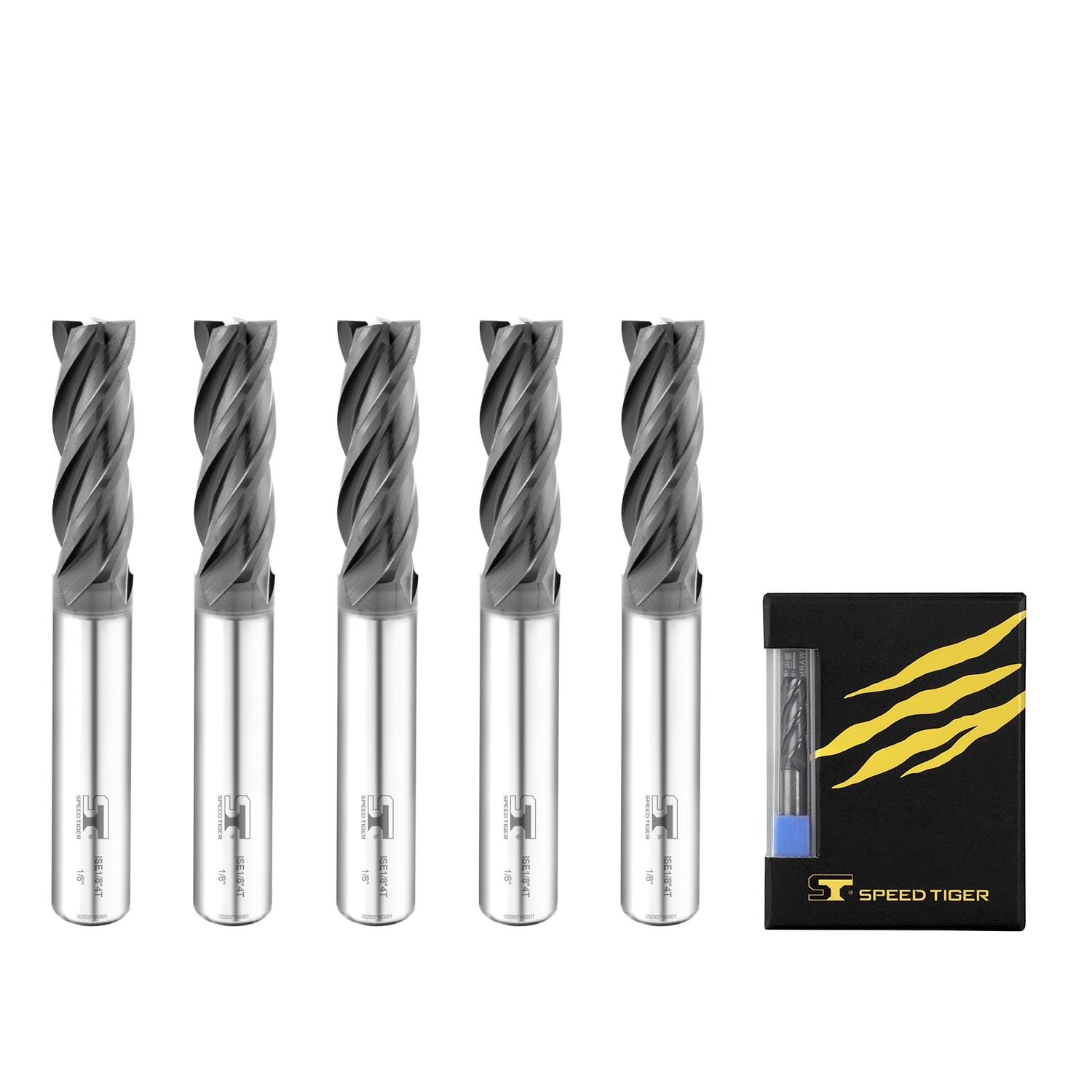 SPEED TIGER ISE Carbide End Mill 1/8” – 4 Flute, Square Nose, AlTiBN 1/8 in